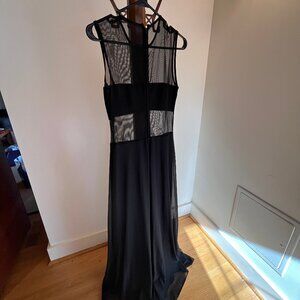 Vintage Sexy Mesh Tadashi Black Bodycon Maxi Dress Size 10